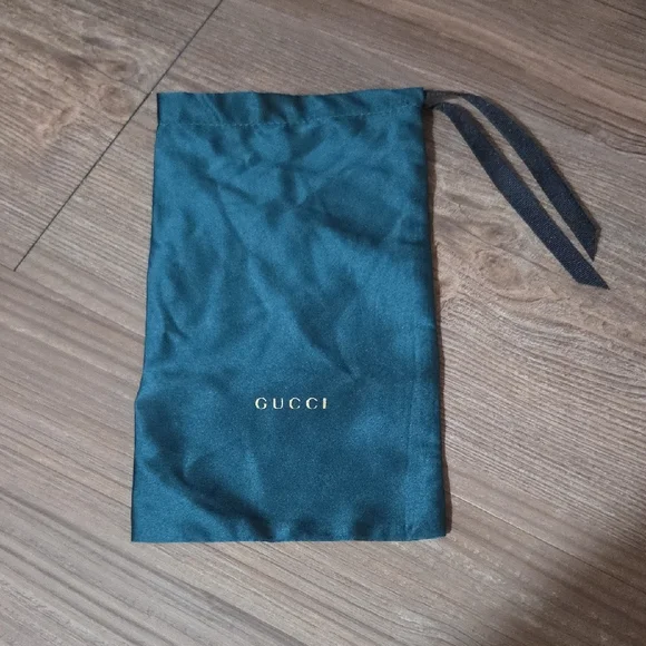 Gucci Drawstring Dust Bag in Teal with Gold Logo - Picture 1 of 2